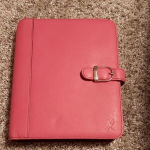 Pink Leather Planner with Buckle